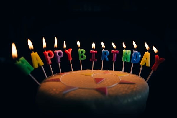 Birthday cake with candles